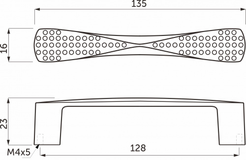 Ручка меб. COMO-128, матовый никель, AKS_2