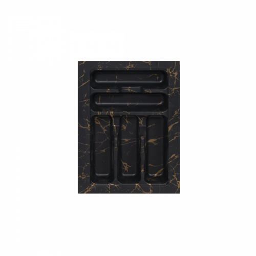Лоток для столовых приборов 400 MARBLE 320*430, черно-золотой мрамор AKS_1