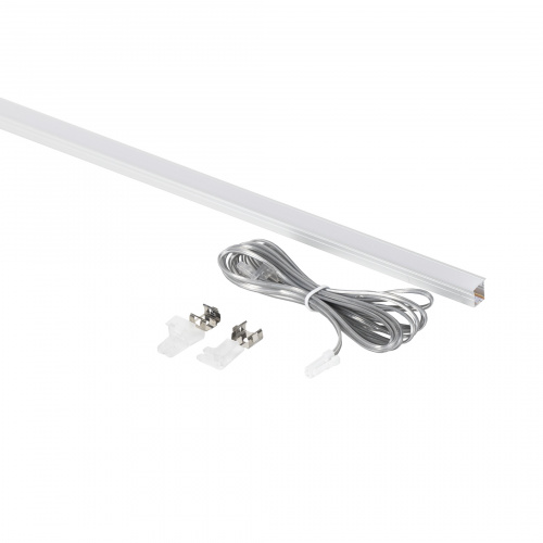 Светильник светодиодный, нарезной, 10*10мм, 8W/m, 12V, 6000K (холодный белый), 1,5м, алюминий, (в комплекте шнур, 2 заглушки, 2 держателя), AKS_3
