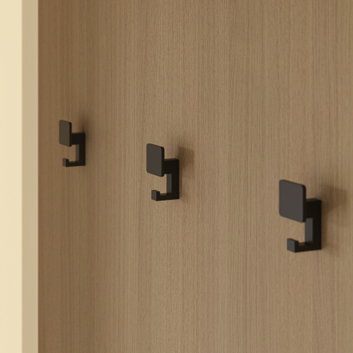 Крючок меб. двухрожковый мет. QUADRA черный матовый AKS_8