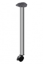 Опора меб. круглая d50 h710 с колесом с тормозом, хром, винт М10, AKS