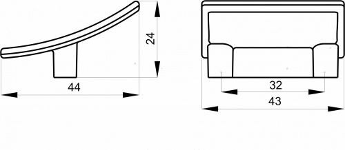Ручка меб. кнопка пластик. PK07/K7 металлик AKS_2