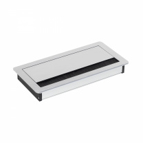 Пропуск кабельный металл 240х120мм брашированное серебро AKS фотография