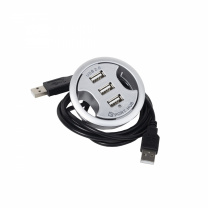 Разветвитель USB, 3 выхода, мат. хром, AKS фотография