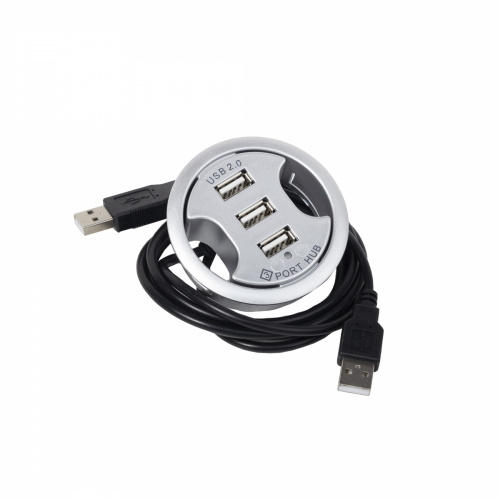 Разветвитель USB, 3 выхода, мат. хром, AKS_1