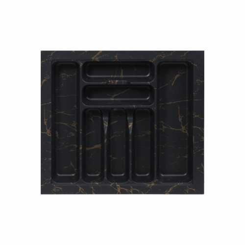 Лоток для столовых приборов 600 MARBLE 540*485, черно-золотой мрамор AKS_1
