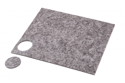 Подкладка самоприлипающая фетровая d25мм (1лист-36шт) серая AKS_1