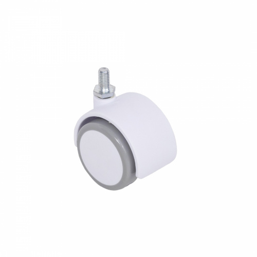 Колесо меб. пласт. FURNI d50 с винтом M8, белый/серый AKS_1