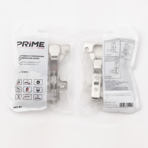 Петля внутренняя с доводчиком 48мм h2 clip-on PRIME by AKS (саморезы, заглушки) (упак. = 2 шт.)_5