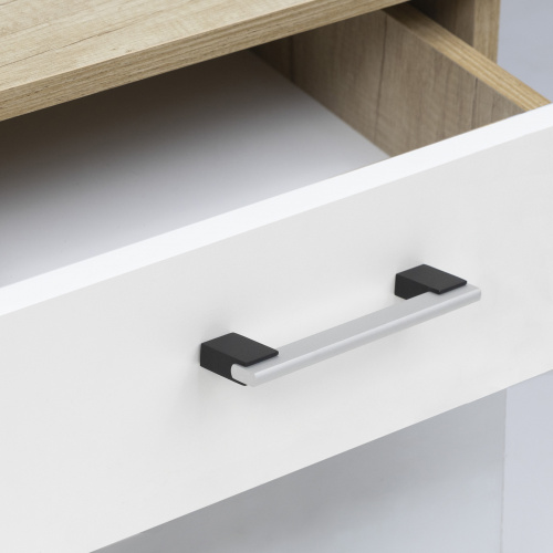 Ручка меб. скоба алюм. MOONLIGHT 128/150 матовый хром+ черный матовый, AKS_5