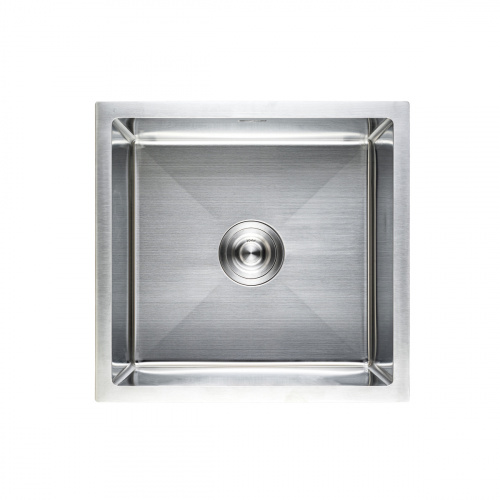 Мойка н/сталь, прямоугольная одночашевая, 470*450мм, сатин, универсальная, AKS (3,2мм)_3