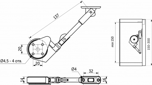 Подъемный механизм верхний мини AKS SMART LIFT_2
