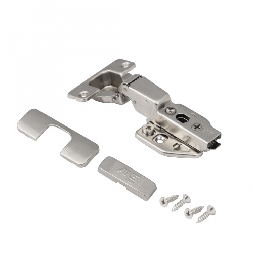 Петля полунакладная с доводчиком 48мм h0 clip-on AKS PLUS 3D (саморезы, заглушки)_3