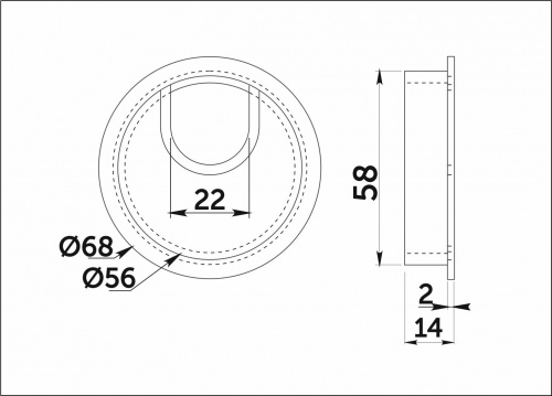 Пропуск кабельный металл D60мм сатин РП_2