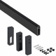 Штанга гардеробная прямоуг. FAME L-1000 с проходным и концевыми держателями, черный браш AKS_preview_1