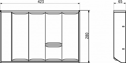 Вкладыш 30/450 шуфлядный металлический Organizer нержавеющая сталь (423*280*65) AKS_2
