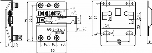 Навес регулируемый левый+правый+планка+белые заглушки VOLAT PRIME by AKS_2
