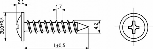 Саморез с прессшайбой острый 4,2*16 (уп/1тыс.шт) AKS_2