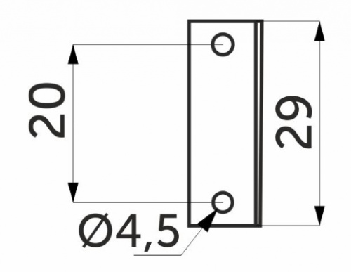 Планка ответная угловая к замку, AKS_2