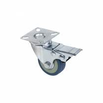 Колесо меб. TECH d50 h70 с площадкой с торм., синий AKS фотография