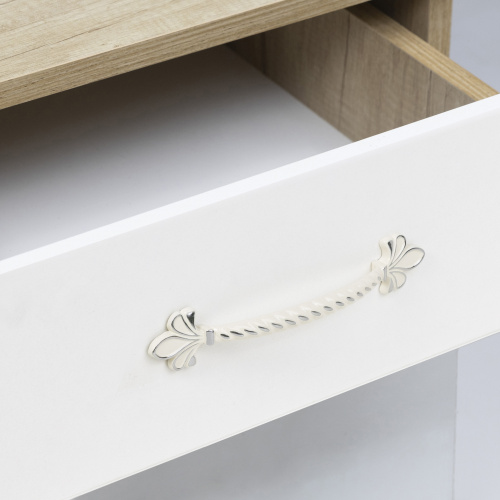 Ручка меб. скоба мет. MILK 128 серебро белый, AKS_5