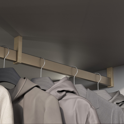 Штанга гардеробная прямоуг. FAME L-1000 с демпфером, латунь браш AKS_3