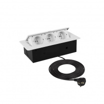 Выдвижной удлинитель Nova, 3 розетки, белый, AKS Выдвижной удлинитель Nova, 3 розетки, белый, AKS