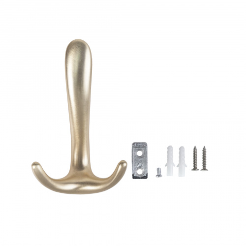 Крючок меб. трехрожковый мет. ROMA брашированное золото AKS_6