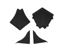 Комплект ПВХ аксессуаров к плинтусу M черный AKS фотография