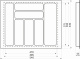 Лоток для столовых приборов 600 MARBLE 540*430, черно-серый мрамор AKS_preview_1