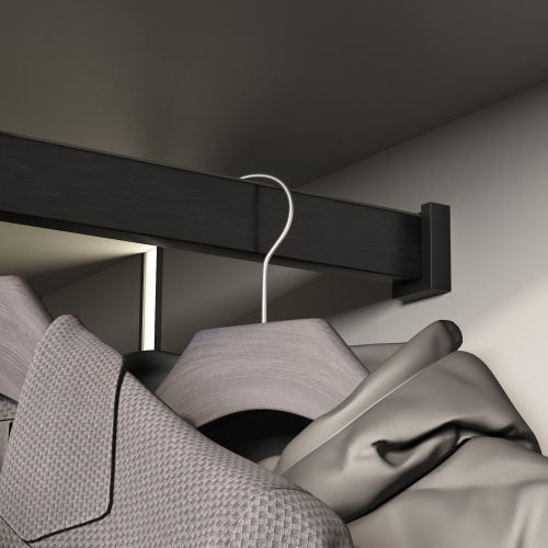 Штанга гардеробная прямоуг. FAME L-1000 с концевыми держателями, черный браш AKS_5