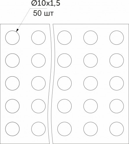 Отбойник силиконовый d10 h=1,5 AKS (лист = 50 шт.) прозрачный_2