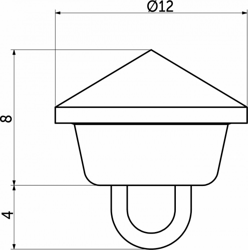 Пуговица мебельная 12мм стекло на ножке AKS_2