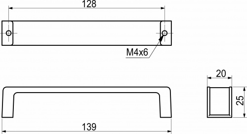 Ручка меб. скоба мет. ELEGANZA 128 золото+коричневый, AKS_2