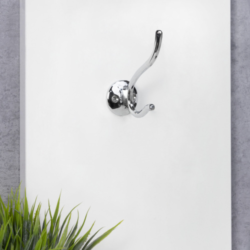 Крючок меб. двухрожковый мет. W009 хром AKS_4