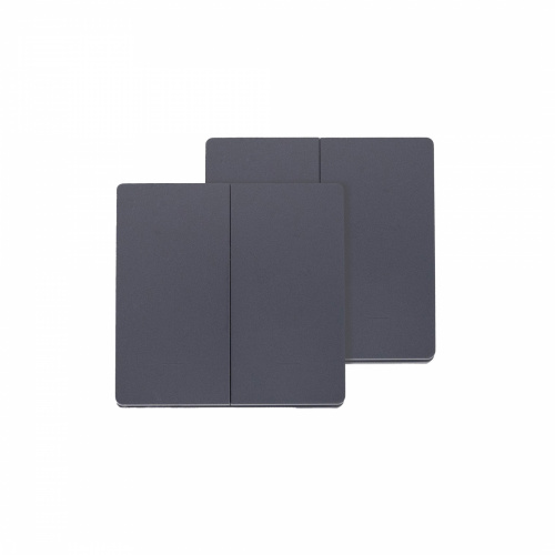 Выключатель кинетический, с реле, проходной, 2 клавиши, графит, AKS_1