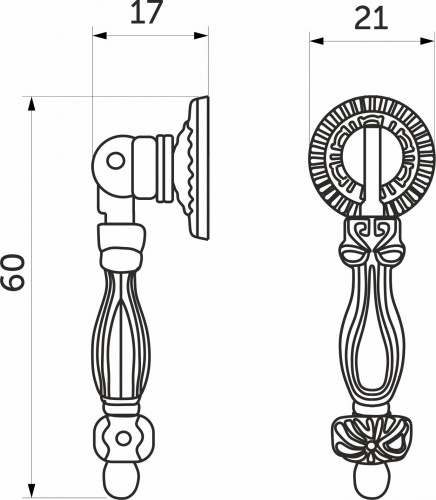 Ручка меб. кнопка мет. Capella AKS_2