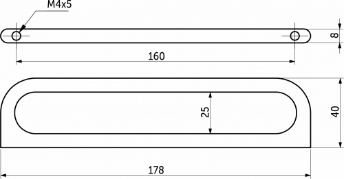 Ручка меб. скоба мет. OLYMPIA 160 графит, AKS_2