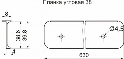 Планка угловая к столешнице 38 Egger алюминий REJS_2