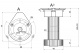 Опора кухонная пласт. h150 трехсоставная с овальным креплением (3 отверстия), черный РФ (1уп=200шт)_preview_1