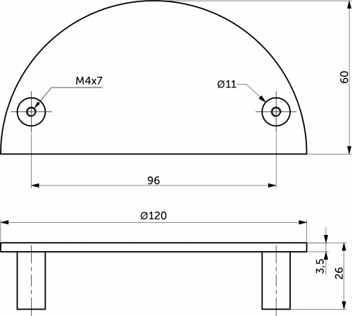 Ручка меб. скоба мет. NIGHT 96 брашированное золото, AKS_2