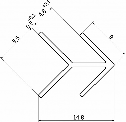 Планка угловая 4 ёлочка матовая (L=0.6) AKS_2