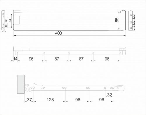 Система ящиков Металбокс AKS L-400 белый H=86 левая+правая_2