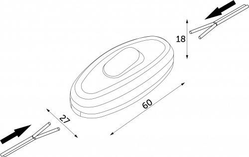 Выключатель механический на шнур, 6A, 250W, AKS_2