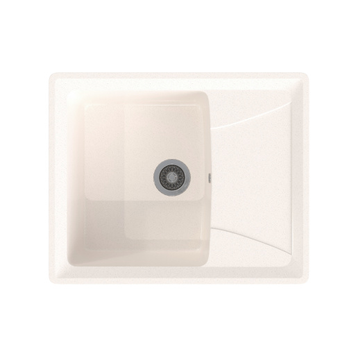 Мойка каменная, прямоугольная одночашевая, GS-3, 605*490 мм, белый, врезная, Gamma Stone_3