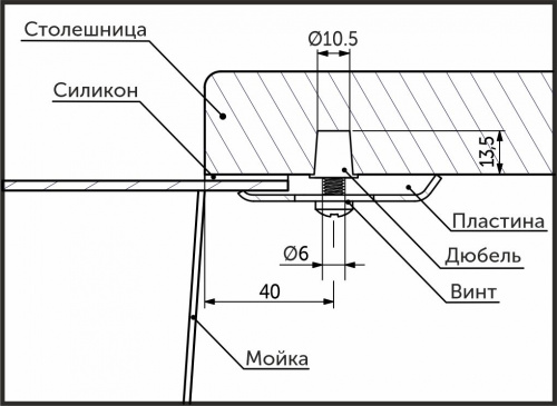 Крепление к мойке из н/стали, AKS _2