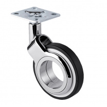 Колесо меб. GALAXY d60 h94 с площадкой, хром/черный AKS фотография