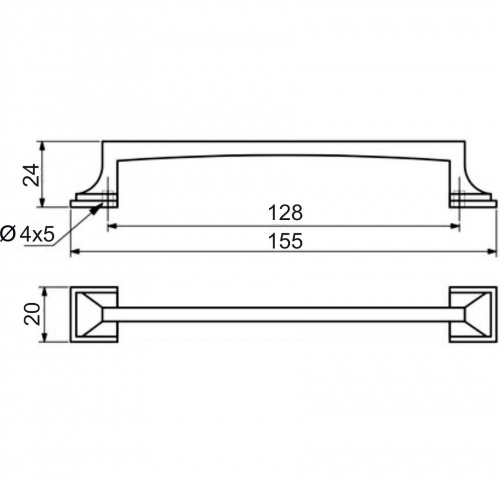 Ручка меб. скоба мет. KATRINA 128 античный никель, AKS_2