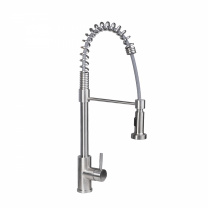 Смеситель для кухни однорычажный со съемным гибким шлангом, HDF-8111, сатин, AKS Смеситель для кухни однорычажный со съемным гибким шлангом, HDF-8111, сатин, AKS