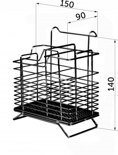 Корзина на трубу d16 для столовых приборов CWJ301 черный AKS_2
